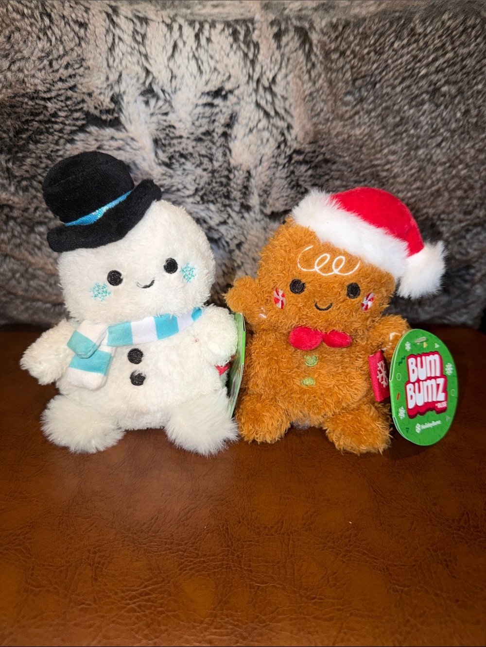 BumBumz Holiday Plush Duo - White Snowman & Brown Gingerbread